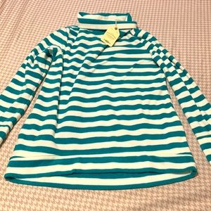 NWT. Telluride Clothing Company striped turtleneck fleece with thumb holes.